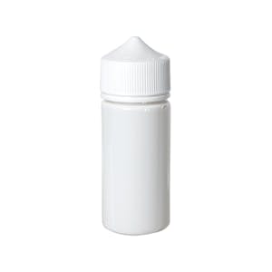 100mL Opaque White PET Unicorn Bottle with White CRC/TE Cap