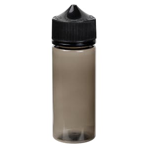 75mL Transparent Black PET Stubby Unicorn Bottle with Black CRC/TE Cap