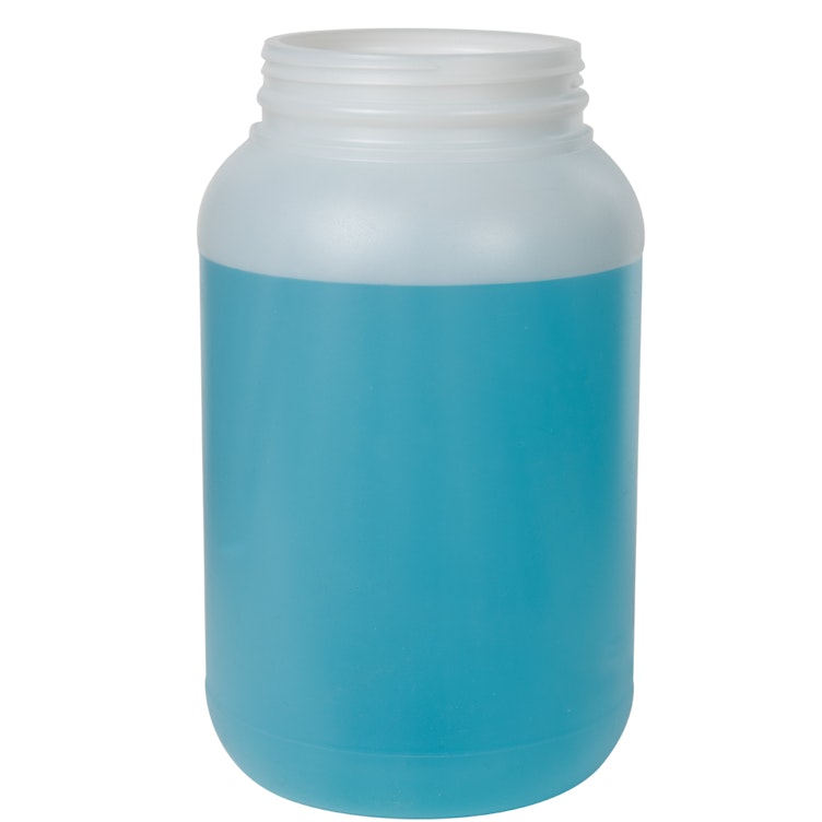 1 Gallon Natural HDPE Round Wide Mouth Jar with Label Panel & 110/400 Neck (Caps sold separately)