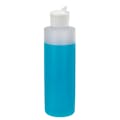 16 oz. Natural HDPE Cylindrical Sample Bottle with 24/410 White Ribbed Flip-Top Dispensing Cap