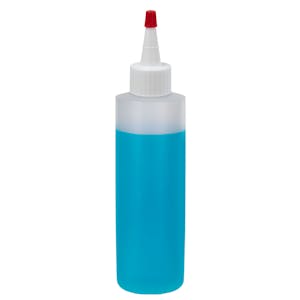 16 oz. Natural HDPE Cylindrical Sample Bottle with 24/410 Natural Yorker Dispensing Cap