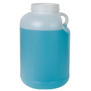 1 Gallon Natural HDPE Round Wide Mouth Jar with Handle & 89/400 Neck (Caps sold separately)