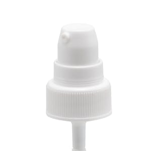 22/400 White Ribbed Treatment Pump - 4-3/16" Dip Tube & 180mcl Output