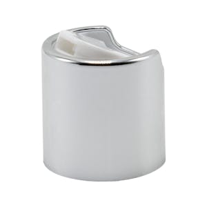 20/410 Silver & White Polypropylene Disc-Top Dispensing Cap with 0.265" Orifice
