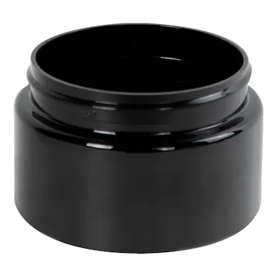 6 oz. Black PET Low Profile Round Jar with 70/400 Neck (Cap sold separately)