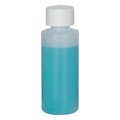 2 oz. Natural HDPE Cylindrical Sample Bottle with 20/400 White Ribbed CRC Cap with F217 Liner