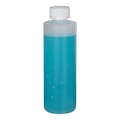 8 oz. Natural HDPE Cylindrical Sample Bottle with 24/400 White Ribbed CRC Cap with F217 Liner