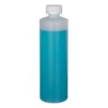 16 oz. Natural HDPE Cylindrical Sample Bottle with 28/400 White Ribbed CRC Cap with F217 Liner