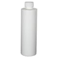 12 oz. White HDPE Cylindrical Sample Bottle with 24/400 White Ribbed CRC Cap with F217 Liner