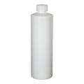 16 oz. White HDPE Cylindrical Sample Bottle with 24/400 White Ribbed CRC Cap with F217 Liner