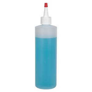 12 oz. Natural HDPE Cylindrical Sample Bottle with 24/410 White Yorker Dispensing Cap