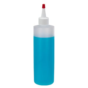 16 oz. Natural HDPE Cylindrical Sample Bottle with 24/410 White Yorker Dispensing Cap