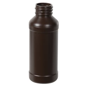 4 oz. Brown HDPE Modern Round Bottle with 28/410 Neck (Cap Sold Separately)