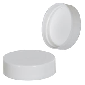 38/400 White Polypropylene Smooth Cap with PE Foam Liner