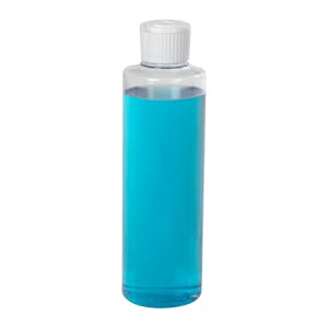 8 oz. Clear PVC Cylindrical Bottle with 24/410 Flip-Top Cap