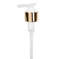 24/410 Gold/White Smooth Lotion Pump - 8-3/4" Dip Tube