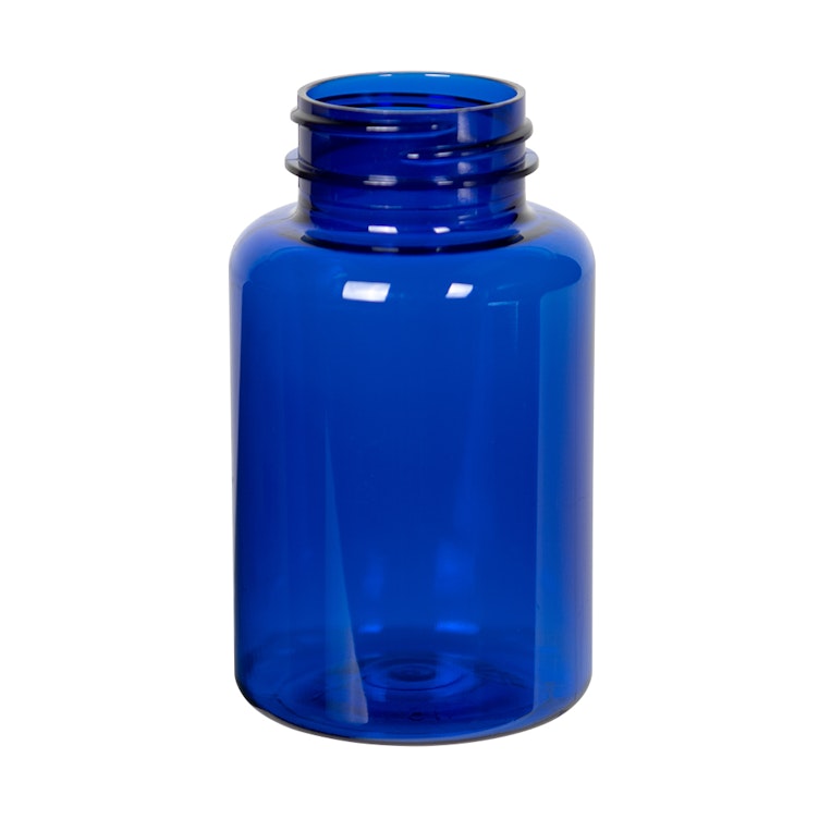 175cc Cobalt Blue PET Packer Bottle with 38/400 Neck (Cap Sold Separately)