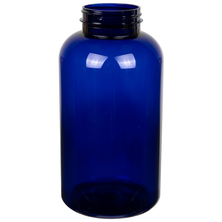 950cc Cobalt Blue PET Packer Bottle with 53/400 Neck (Cap Sold Separately)