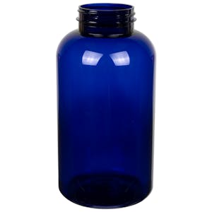 950cc Cobalt Blue PET Packer Bottle with 53/400 Neck (Cap Sold Separately)