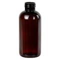 4 oz. Light Amber PET Traditional Boston Round Bottle with 24/410 Neck (Cap Sold Separately)