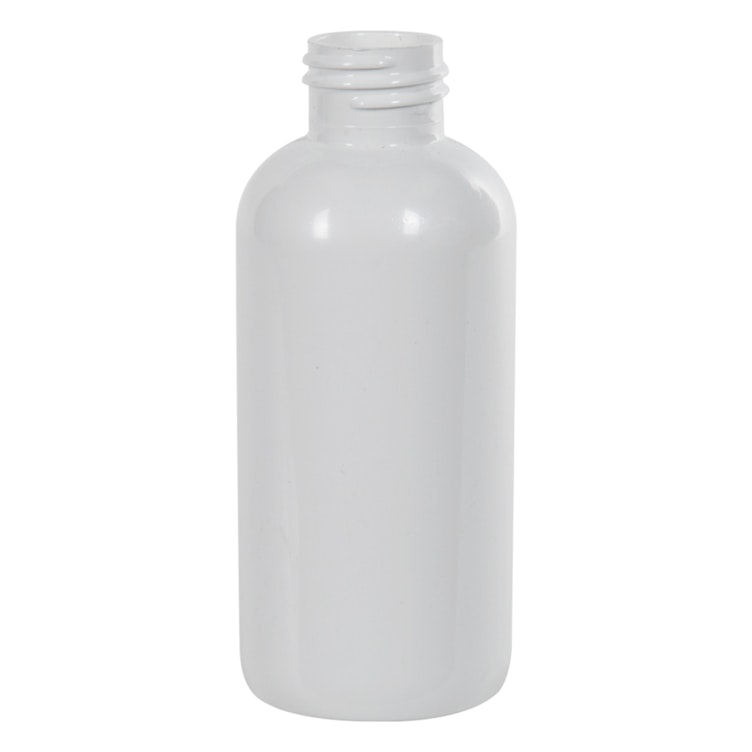 4 oz. White PET Traditional Boston Round Bottle with 24/410 Neck (Cap Sold Separately)