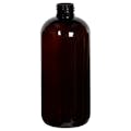 12 oz. Light Amber PET Traditional Boston Round Bottle with 24/410 Neck (Cap Sold Separately)