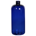 16 oz. Cobalt Blue PET Traditional Boston Round Bottle with 24/410 Neck (Cap Sold Separately)