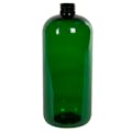 32 oz. Dark Green PET Traditional Boston Round Bottle with 28/410 Neck (Cap Sold Separately)