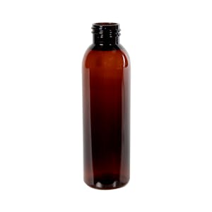 4 oz. Light Amber PET Cosmo Round Bottle with 24/410 Neck (Cap Sold Separately)