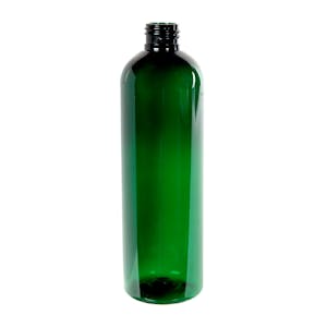 12 oz. Dark Green PET Cosmo Round Bottle with 24/410 Neck (Cap Sold Separately)