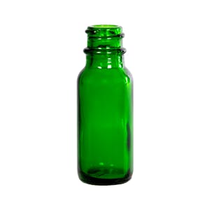 1/2 oz. Green Glass Boston Round Bottle with 18/400 Neck (Cap Sold Separately)