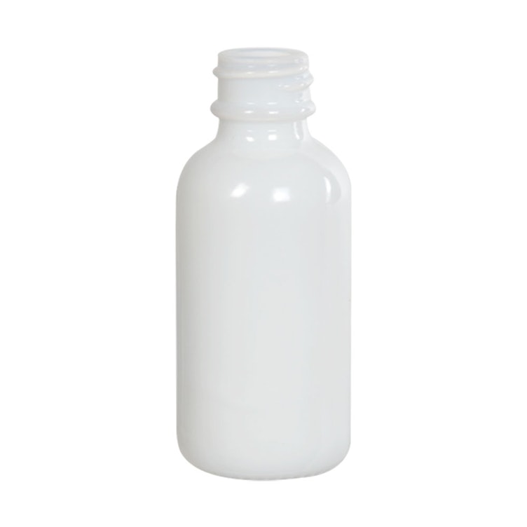 1 oz. White Glass Boston Round Bottle with 20/400 Neck (Cap Sold Separately)