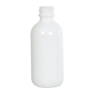 2 oz. White Glass Boston Round Bottle with 20/400 Neck (Cap Sold Separately)