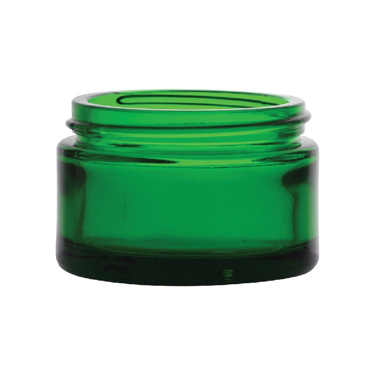 1 oz. Green Glass Round Jar with 48/400 Neck (Cap Sold Separately)