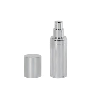 30mL Silver Airless Treatment Bottle with Pump & 18mm Cap