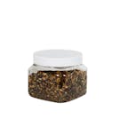 16 oz. Clear PET Square Jar with 89/400 White Ribbed Cap with F217 Liner