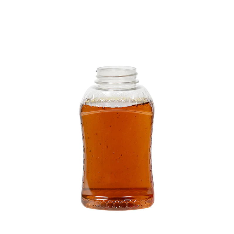 12 oz. (Honey Weight) Clear rPET Honeycomb Hourglass Grip Bottle with 38/400 Neck (Cap Sold Separately)