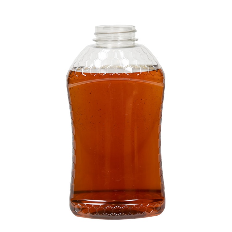 24 oz. (Honey Weight) Clear PET Honeycomb Hourglass Grip Bottle with 38/400 Neck (Cap Sold Separately)