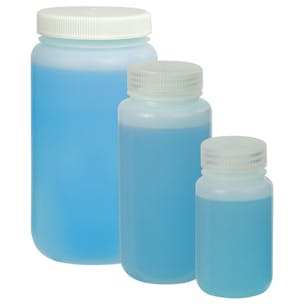 Thermo Scientific™ Nalgene™ Level 5 Fluorinated Wide Mouth Bottles with Caps