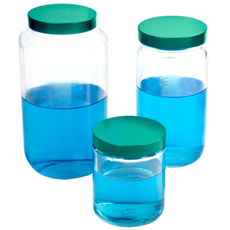 32 oz. Safety Coated Glass Wide Mouth Bottle with 70/400 Cap with F217 & PTFE Liner