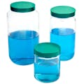 8 oz. Safety-Coated Glass Wide Mouth Bottle with 70/400 Cap with F217 & PTFE Liner