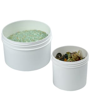 6 oz. White Polypropylene Low Profile Round Jar with 100mm Neck (Cap Sold  Separately)