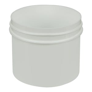2 oz. White Polypropylene Straight-Sided Round Jar with 58/400 Neck (Cap Sold Separately)