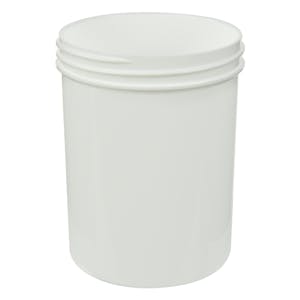 8 oz. White Polypropylene Straight-Sided Round Jar with 70/400 Neck (Cap Sold Separately)