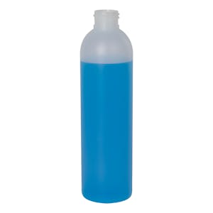 8 oz. Natural HDPE Cosmo Bottle 24/410 Neck  (Cap Sold Separately)