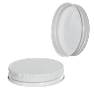 70G-450 White Metal Cap with Plastisol Liner & No Button