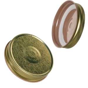 70G-450 Gold Metal Cap with Plastisol Liner & Button