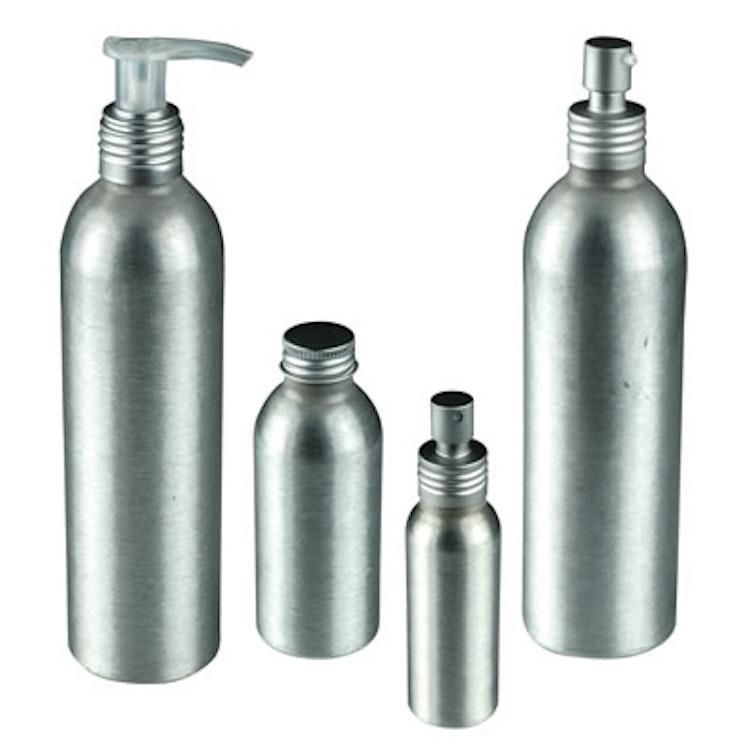 Brushed Aluminum Bottles, 16 oz, 100 pack, with Caps an
