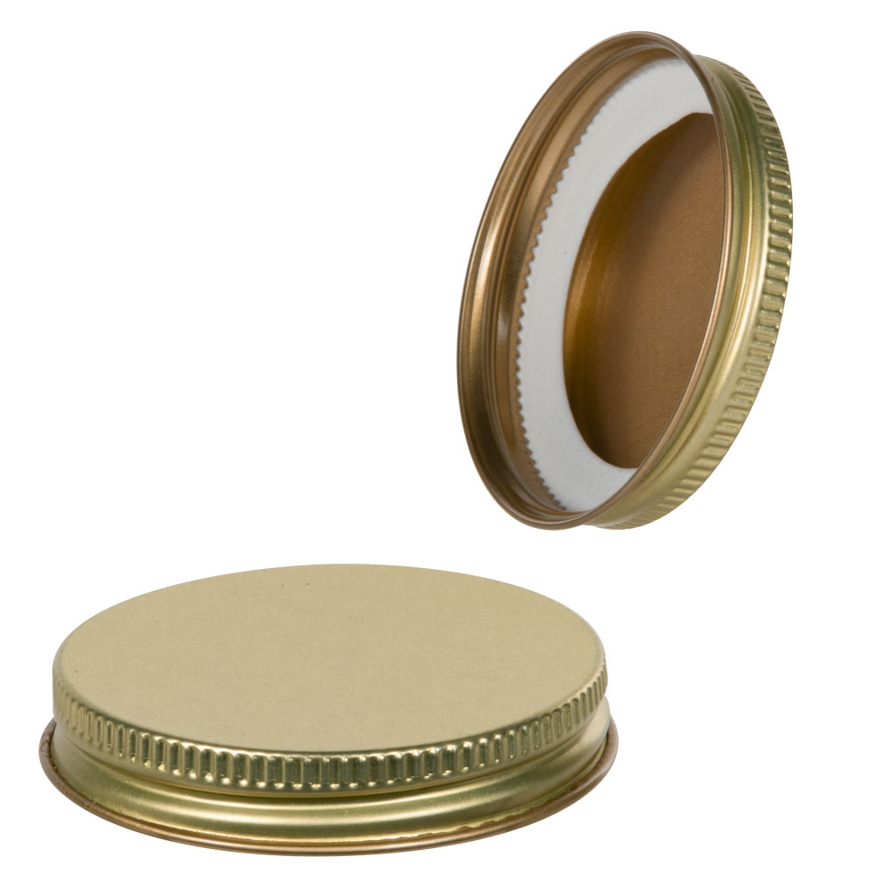 89/400 Gold Metal Cap with Plastisol Liner | U.S. Plastic Corp.