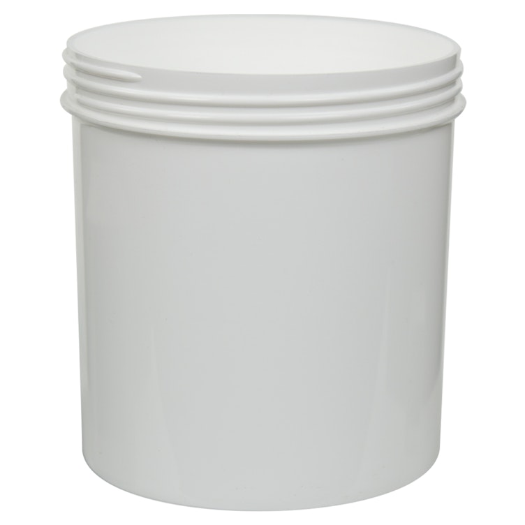 40 oz. White Polypropylene Straight-Sided Round Jar with 120/400 Neck (Cap Sold Separately)